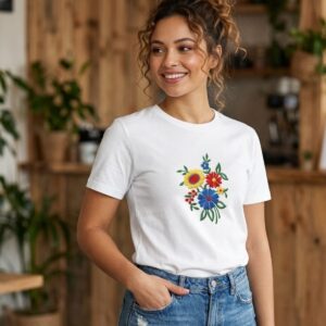 FLORAL WHITE T-SHIRT