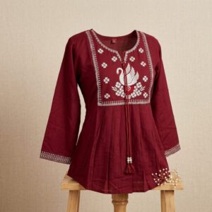 western top maroon Colour with embroidery