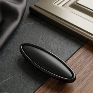 Black Oval Metal Hair Clip Barrette for Women