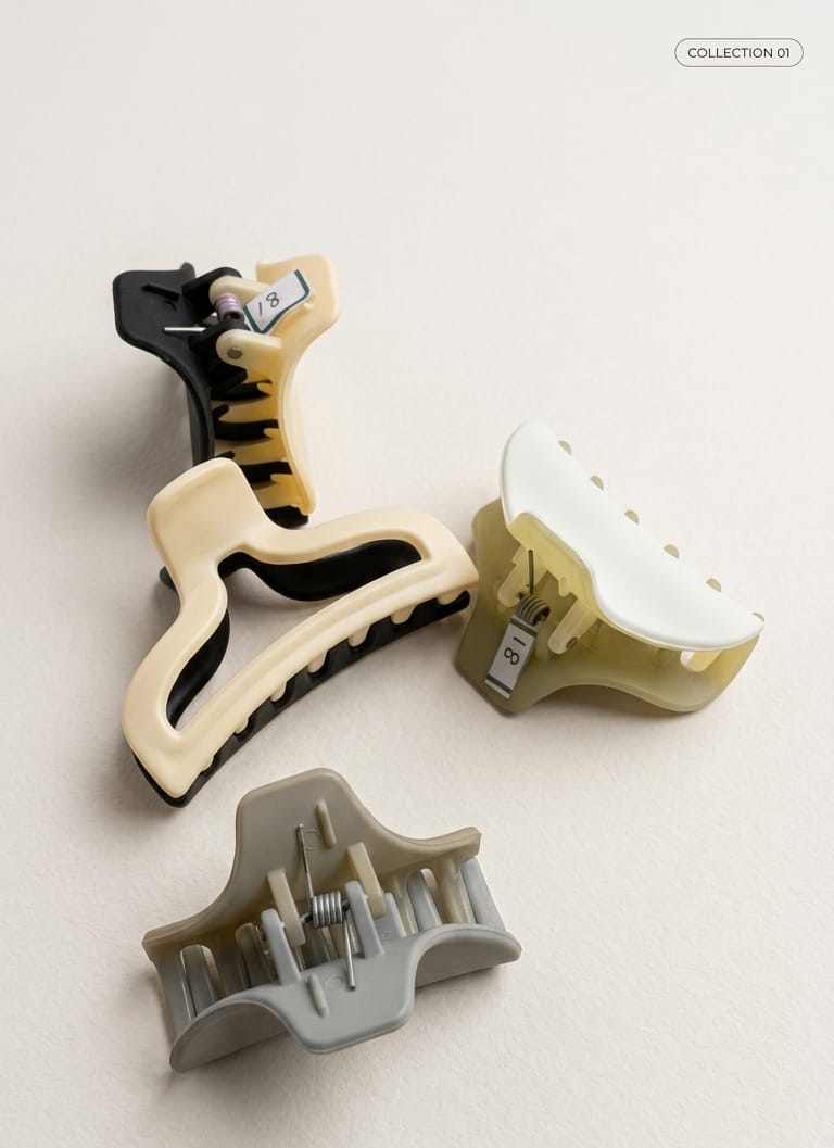 Matte Finish Hair Claw Clips Set for Women - Image 3