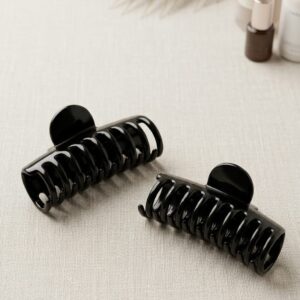 **Large Black Glossy Hair Claw Clip