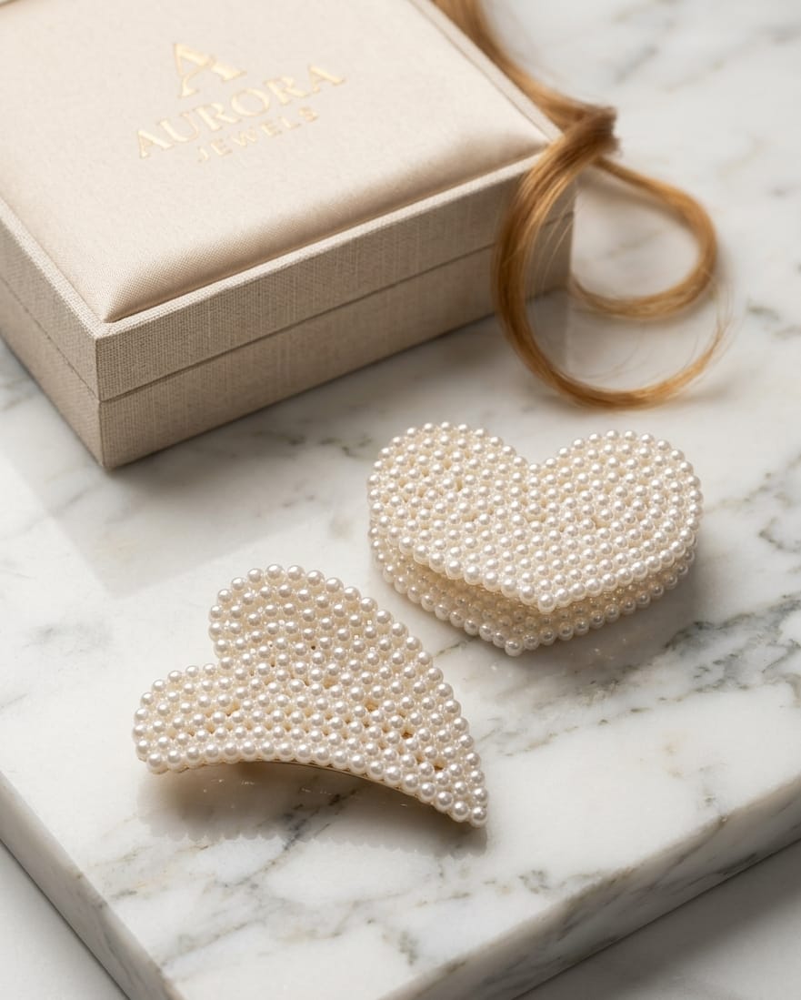 White Pearl Hair Clip - Image 2