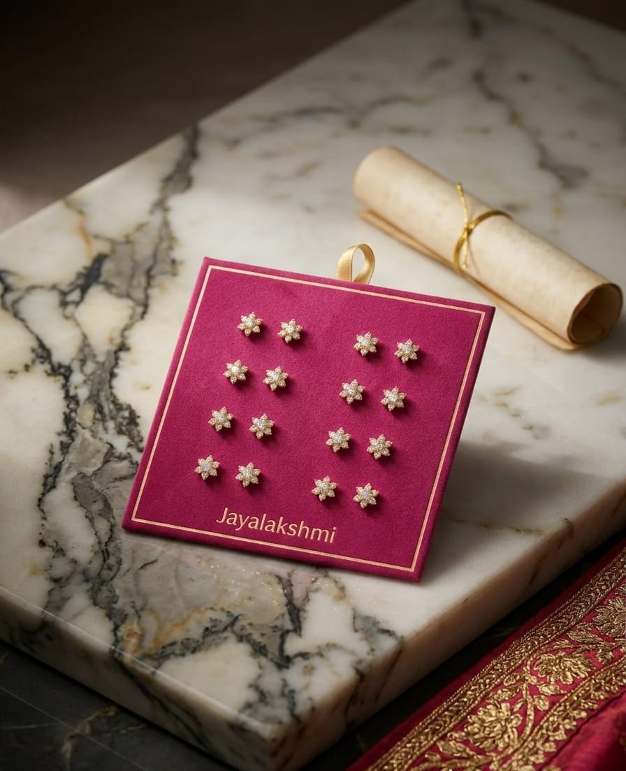 Gold Plated Floral Stud Earrings for Women - Image 2