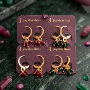 Gold Plated Beaded Hoop Earrings for Women