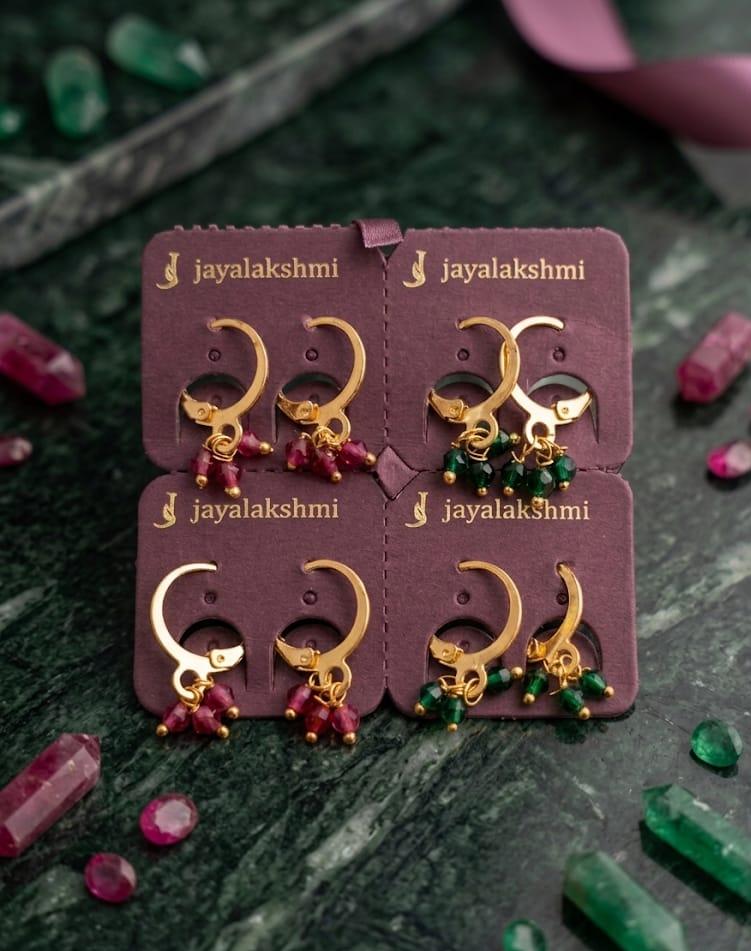 Gold Plated Beaded Hoop Earrings for Women
