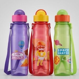 Kids Cartoon Print Water Bottle with Strap