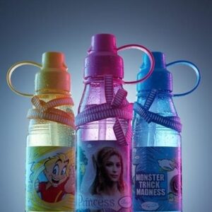Kids Printed Glitter Water Bottle