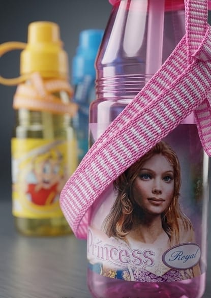Kids Printed Glitter Water Bottle - Image 3
