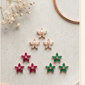 Crystal Flower Stud Earrings