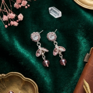 Rose Gold Crystal Flower Drop