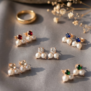 Crystal & Pearl Stud Earrings