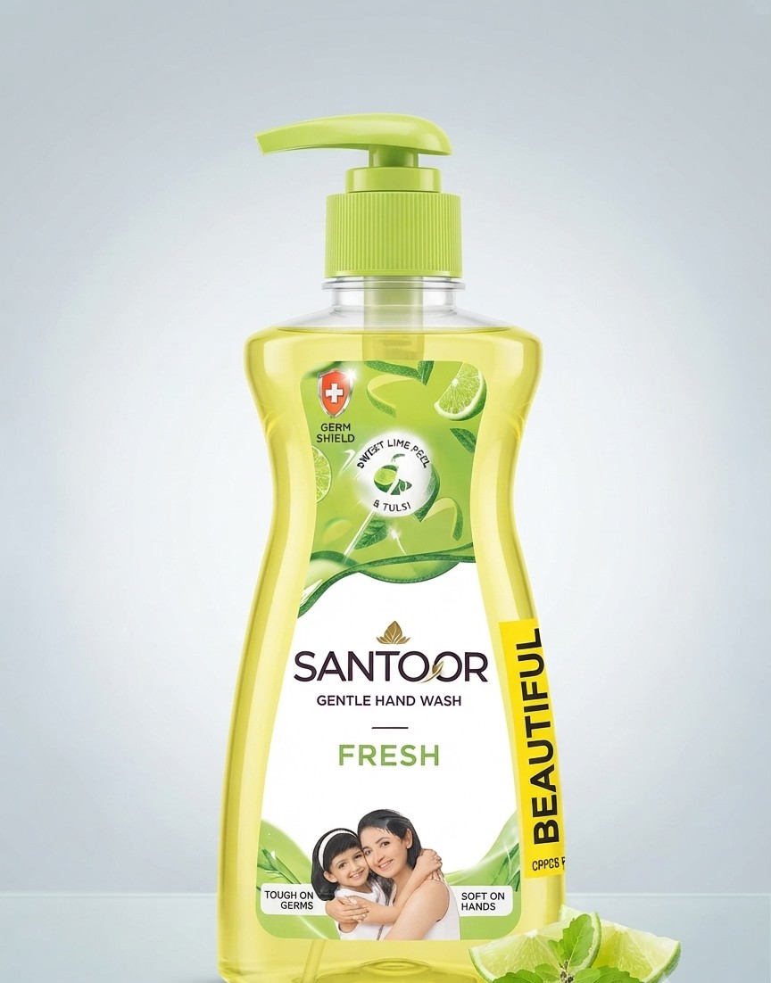 Santoor Fresh Gentle Hand Wash with Lime