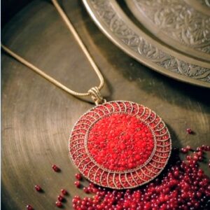 Red Crystal Statement Pendant Necklace