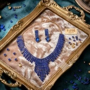 Royal Blue Crystal Statement Necklace Set