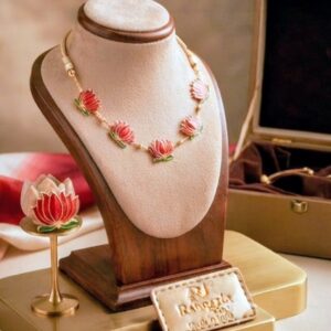 Elegant Lotus Floral Necklace Set