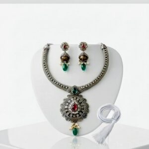 Oxidised Silver Traditional Necklace Set