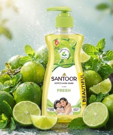 Santoor Fresh Gentle Hand Wash with Lime - Image 3