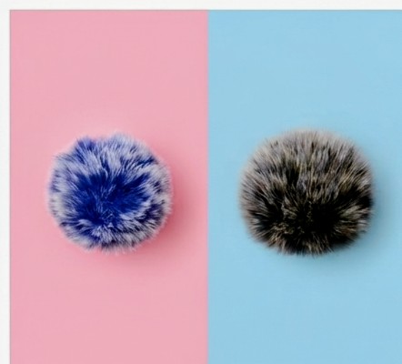 Fluffy Faux Fur Pom Pom Keychain Charm - Image 2